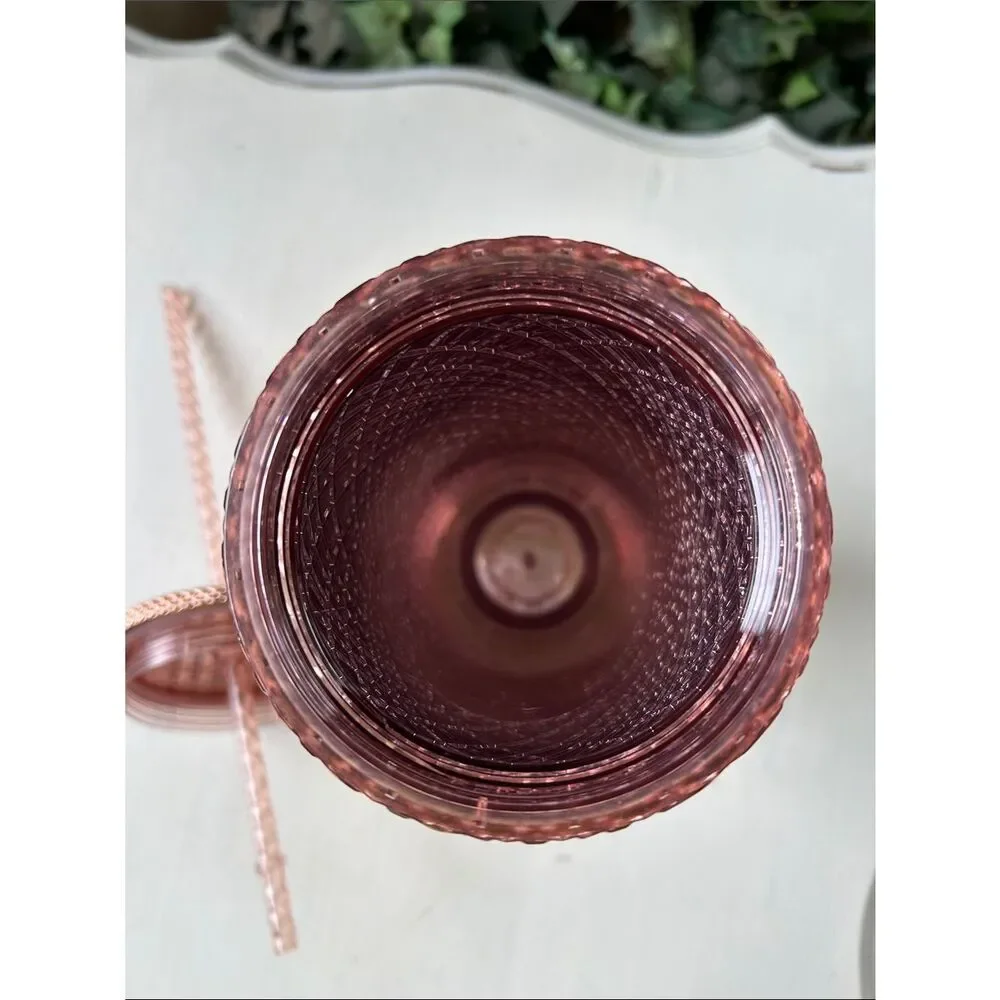 Starbucks Metallic Rose Gold Studded Tumbler with Straw
